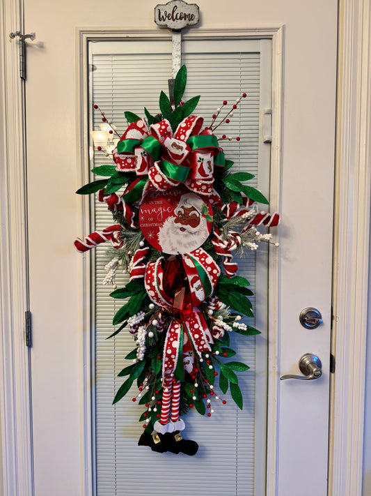 Believe in the Magic of Christmas” Custom Swag Wreath