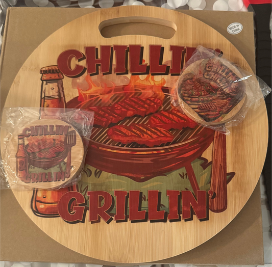 Chillin’ & Grillin’ Bamboo BBQ Set – Where Flavor Meets Fun!